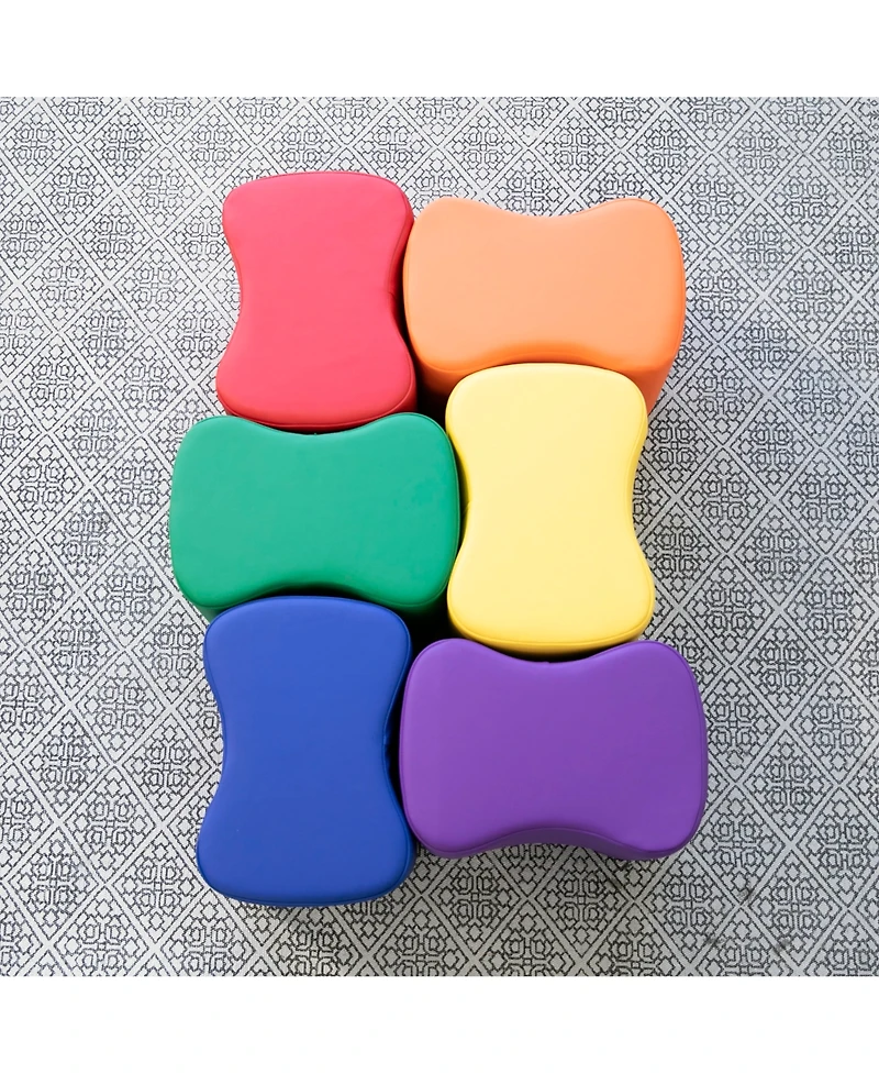 ECR4Kids SoftZone Toddler Modular Stool Set, Earthtone, 6-Piece