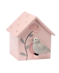 Lambs & Ivy Petals Pink/Gray Birdhouse Table Top Night Light Led Lamp
