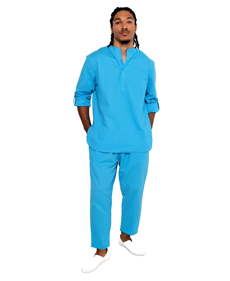 Dai Moda Men's YahYah Linen Drawstring Pant