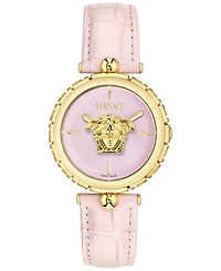 Versace Women's Swiss Medusa Heritage Pink Leather Strap Watch 38mm
