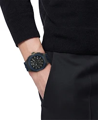 Versace Men's Swiss Chronograph Blue Silicone Strap Watch 44mm