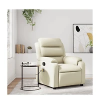 vidaXL Massage Recliner Chair Cream Faux Leather
