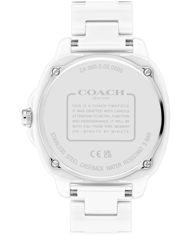 Coach Women's Kitt White Ceramic Bracelet Watch 38mm