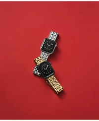 Coach Women's Silver Stainless Steel with Crystals Apple Watch Strap for 38mm, 40mm, 41mm