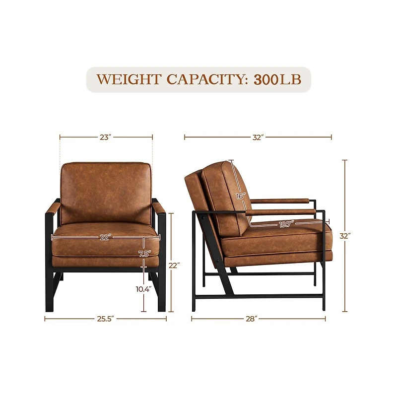 Yaheetech Retro Upholstered Lounge Chair Accent Chair