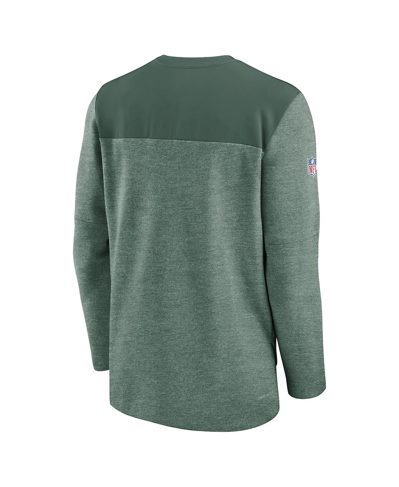 Nike Men's Green Green Bay Packers Sideline Lockup Performance Quarter-Zip Top