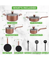 NutriChef Kitchenware Pots & Pans - Stylish Kitchen Cookware Set, Non-Stick (13-Piece Set)