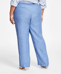 Charter Club Plus 100% Linen Pants, Exclusively at Macy's