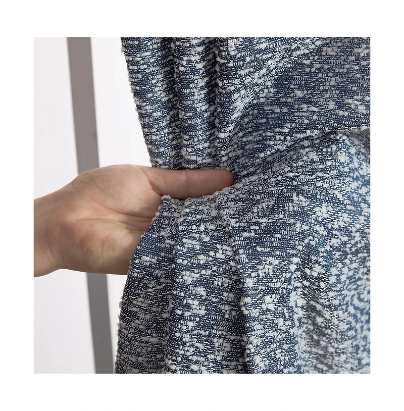 Hlc.me Easton Jacquard Slub Texture - Privacy Curtains with Back Tab Rod Pocket Lightweight Window Curtains Panels