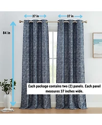 Hlc.me Avalon Jacquard Slub Texture - Privacy Curtains with Grommet Lightweight Window Curtain Panels