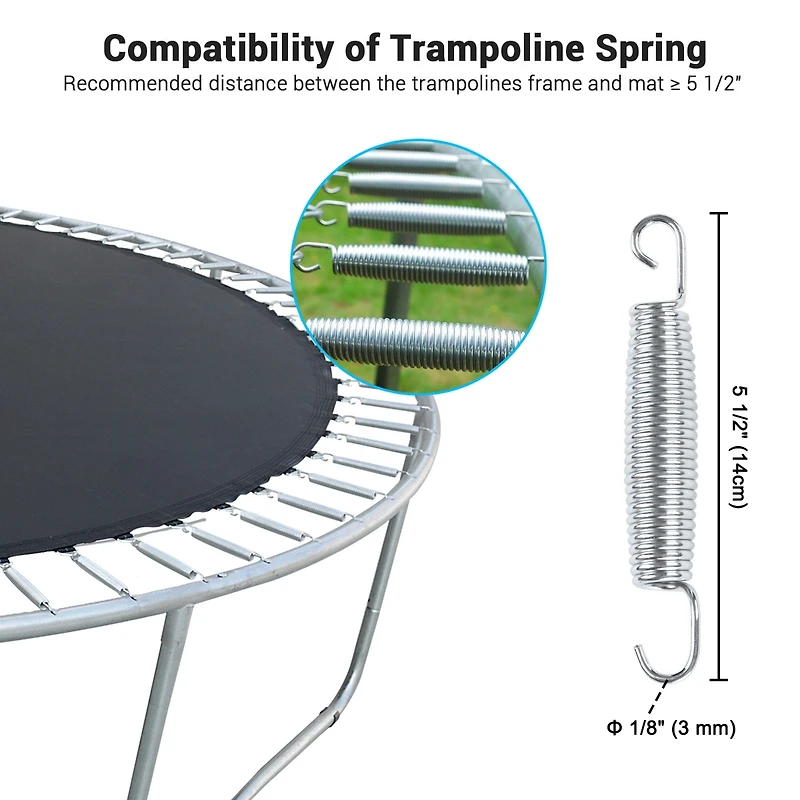 Yescom 5.5" Trampoline Springs Heavy Duty Replacement Springs Trampoline Accessories Trampoline Parts (Pack of