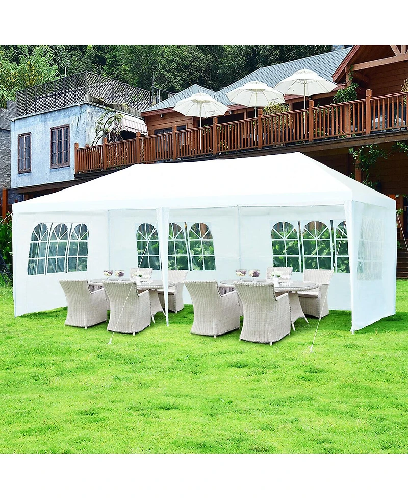 Sugift 10 x 20 Feet 6 Sidewalls Canopy Tent with Carry Bag-White