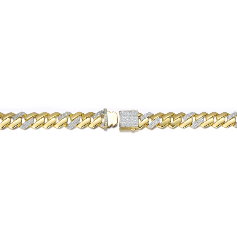 Rachel Glauber Clear Cubic Zirconia Miami Cuban Curb Link Bracelet
