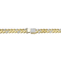 Rachel Glauber Clear Cubic Zirconia Miami Cuban Curb Link Bracelet