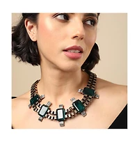 Sohi Women's Chain Stone Statement Necklace