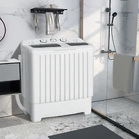 Portable Washing Machine Twin Tub Compact Laundry Washer with 20 lbs Capacity