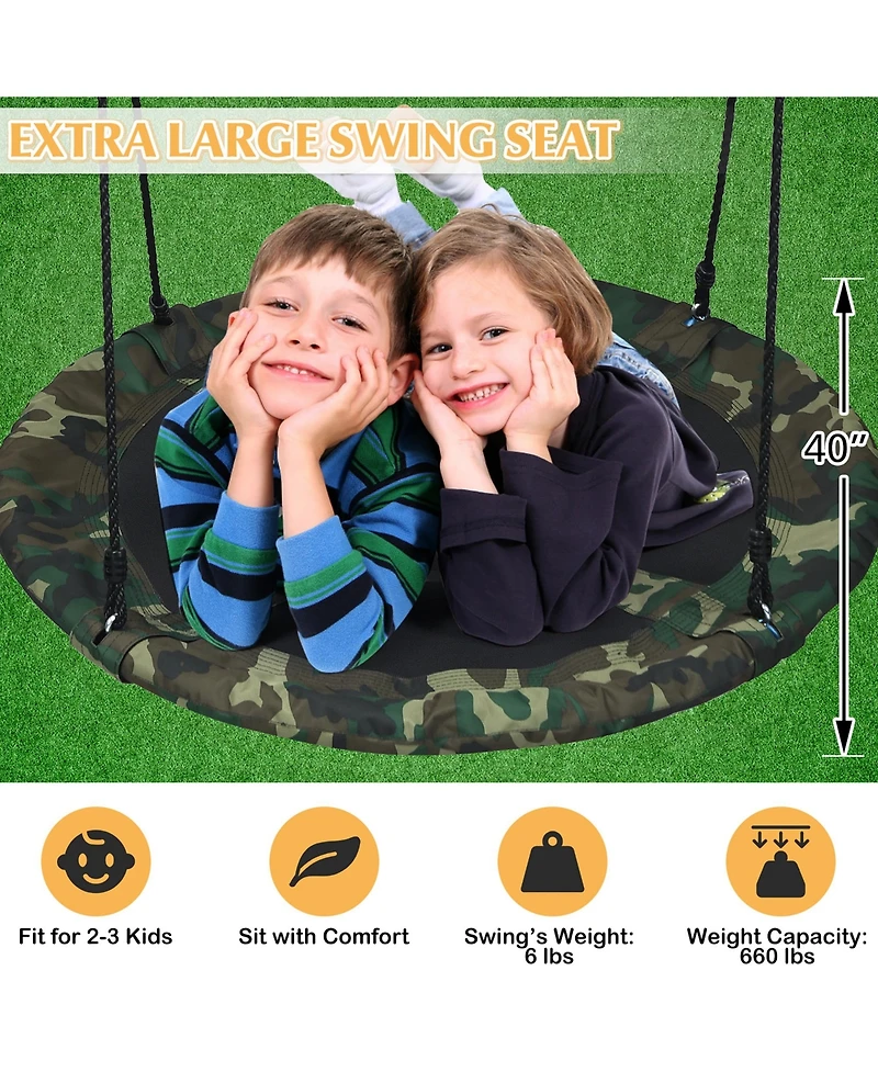40'' Kids Flying Saucer Tree Swing Indoor Outdoor Play Set