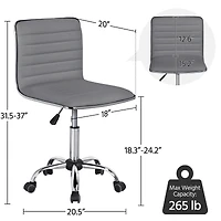 Yaheetech Pu Leather Low Back Swivel Armless Office Chair