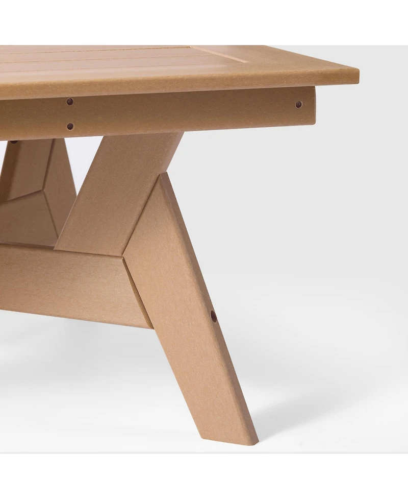 WestinTrends Modern Low Outdoor Patio Square Hdpe 37" Coffee Table