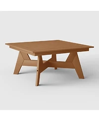 WestinTrends Modern Low Outdoor Patio Square Hdpe 37" Coffee Table