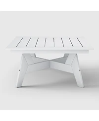 WestinTrends Modern Low Outdoor Patio Square Hdpe 37" Coffee Table