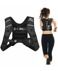 30LBS Workout Weighted Vest with Mesh Bag Adjustable Buckle-30 lbs