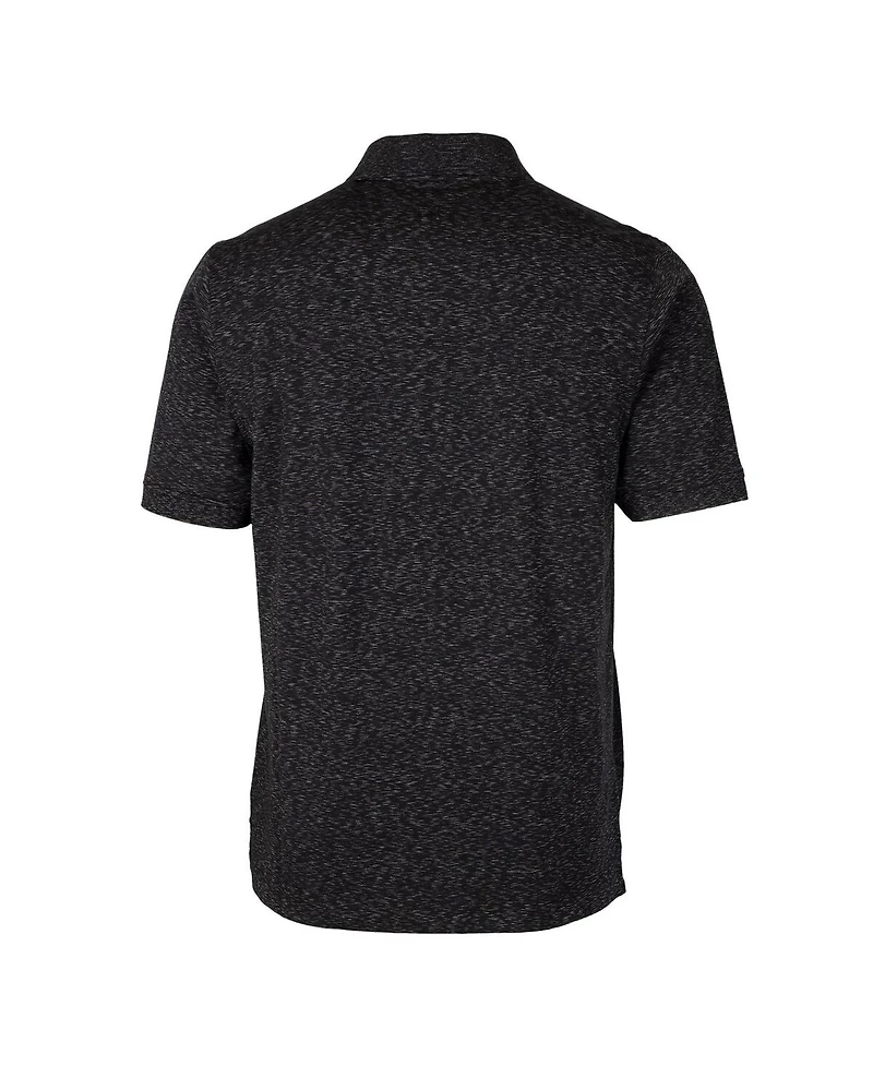 Cutter & Buck Men's Heathered Black Los Angeles Dodgers Advantage Space Dye Tri-Blend Polo