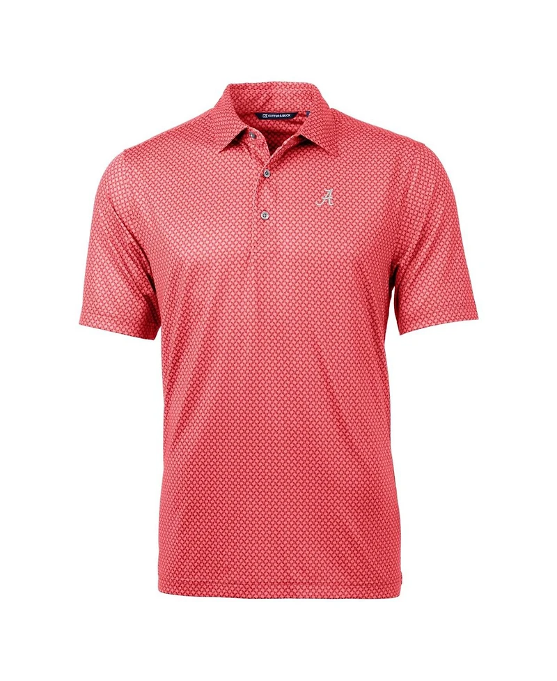 Cutter & Buck Men's Crimson Alabama Crimson Tide Pike Banner Print Polo