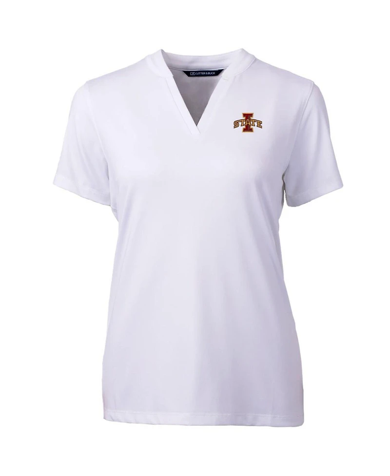 Cutter & Buck Women's White Iowa State Cyclones Forge Blade V-Neck Top