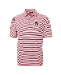 Cutter & Buck Men's Arkansas Razorbacks Throwback Logo Virtue Eco Pique Stripe Polo
