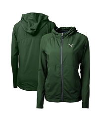 Cutter & Buck Women's Hunter Green Philadelphia Eagles Gridiron Classics Logo Adapt Eco Knit Hybrid Full-Zip Hoodie