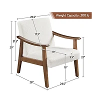 Yaheetech Modern Accent Chair Mid-Century Upholstered Armchair