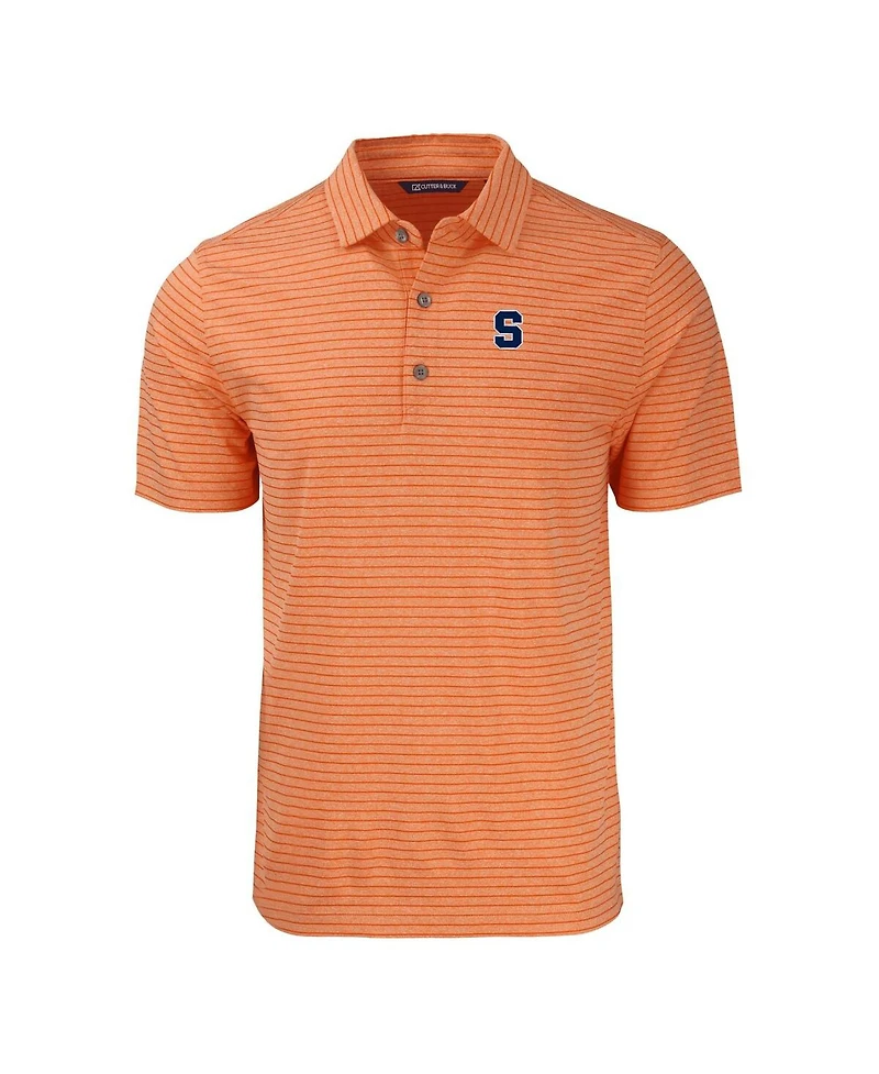 Cutter & Buck Men's Heather Orange Syracuse Forge Eco Heathered Stripe Stretch Polo
