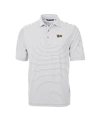Cutter & Buck Men's Gray/White Vanderbilt Commodores Vault DryTec Virtue Eco Pique Stripe Polo