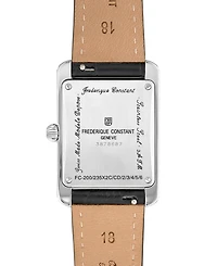 Frederique Constant Women's Swiss Carree Small Seconds Diamond (1-1/5 ct. t.w.) Black Leather Strap Watch 25mm