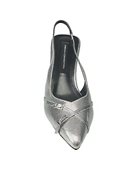 French Connection Women's Buckles Slingback Kitten Heel