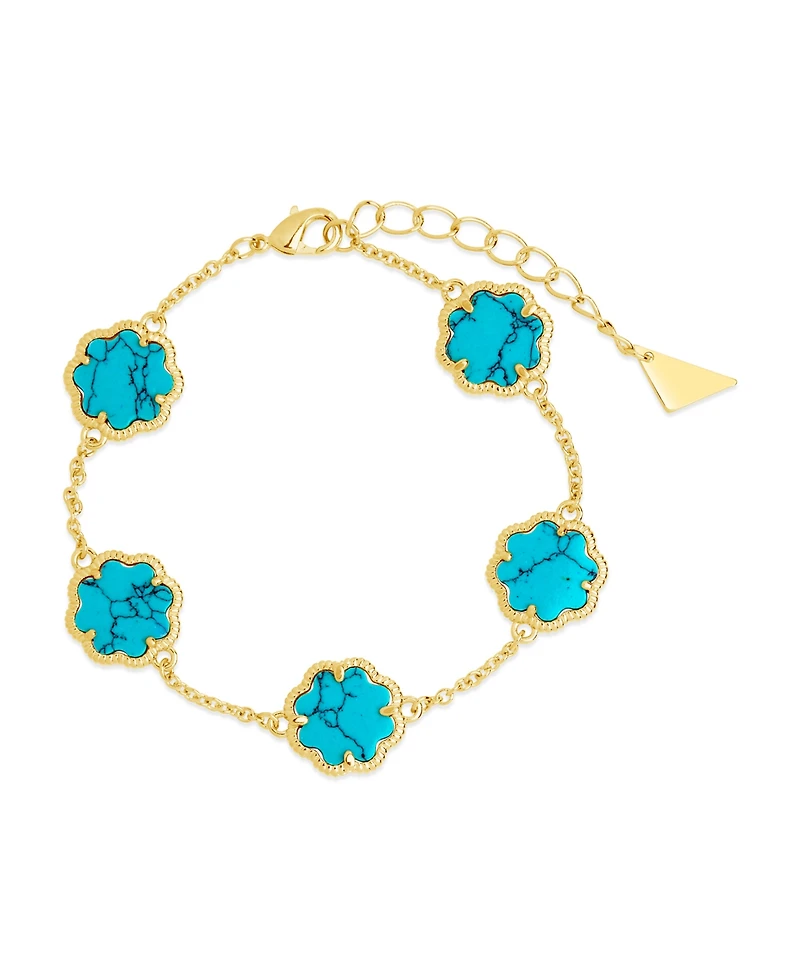 Sterling Forever Rose Petal Station Bracelet