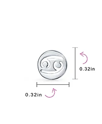 Bling Jewelry Tiny Simple Round Astrology Cancer Horoscope Zodiac Stud Earrings Sterling Silver