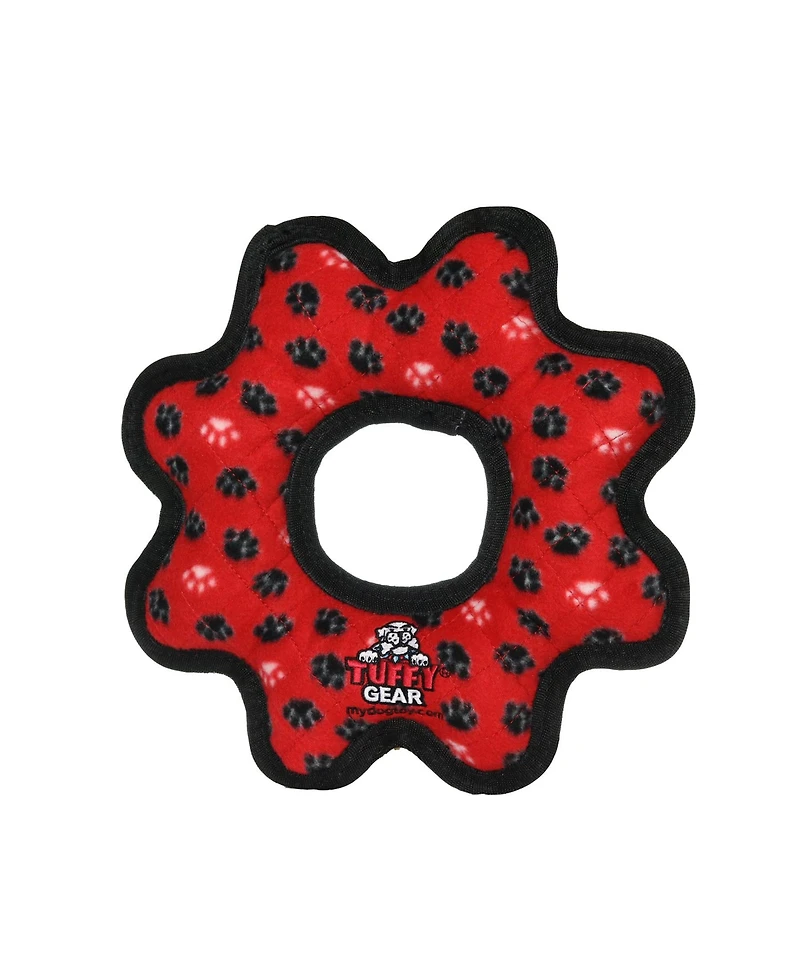 Tuffy Gear Ring Red & Jr 3 Way Tug Yellow -Combo Pack, Durable Dog Toys