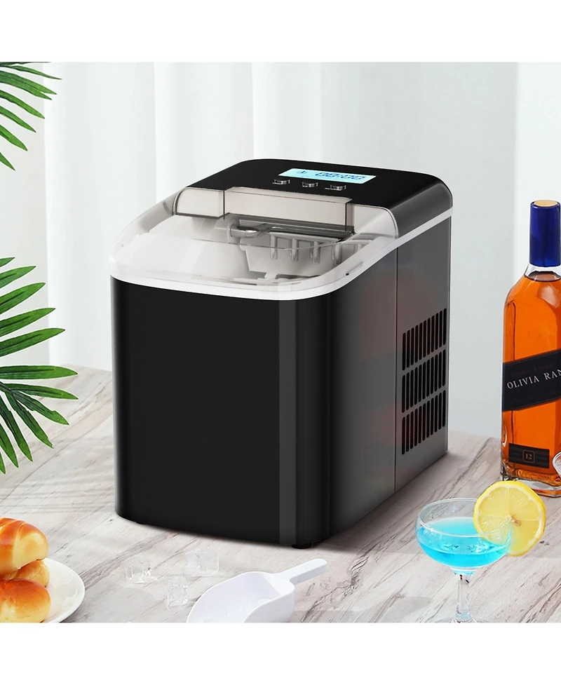 Sugift 26 lbs Countertop Lcd Display Ice Maker with Ice Scoop
