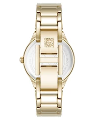 Anne Klein Women's Quartz Everyday Cushion Gold-Tone Alloy Metal Bracelet Watch
