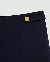 Mango Women's Buttons Straight-Fit Trousers