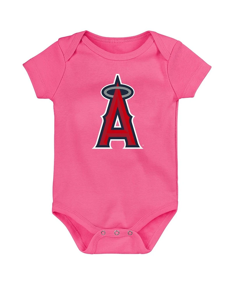 Outerstuff Baby Girls Fanatics Los Angeles Angels 3-Pack Home Run Bodysuit Set