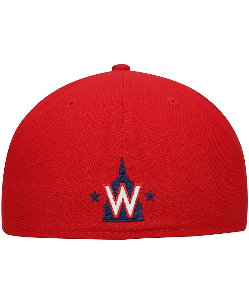 New Era Men's Red Washington Nationals Shadow Logo 59FIFTY Fitted Hat