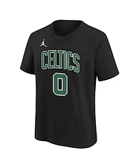 Jordan Big Boys and Girls Jayson Tatum Black Boston Celtics Statement Edition Name & Number Player T-Shirt