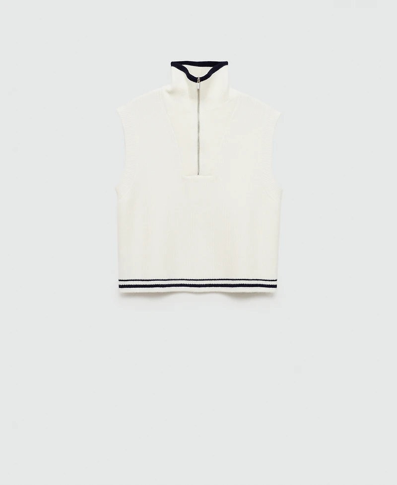 Mango Women's Zipper Detail Knitted Vest