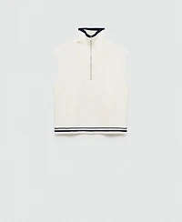 Mango Women's Zipper Detail Knitted Vest