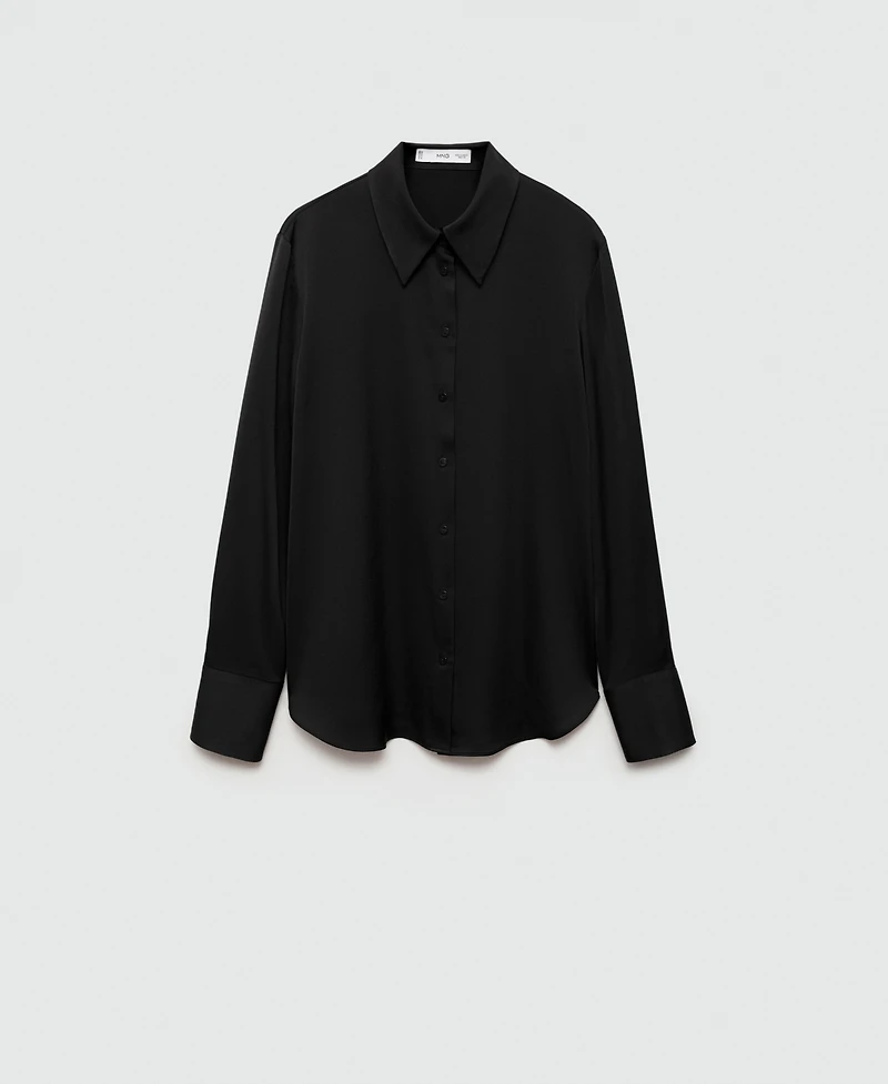 Mango Women's Satin Finish Flowy Shirt
