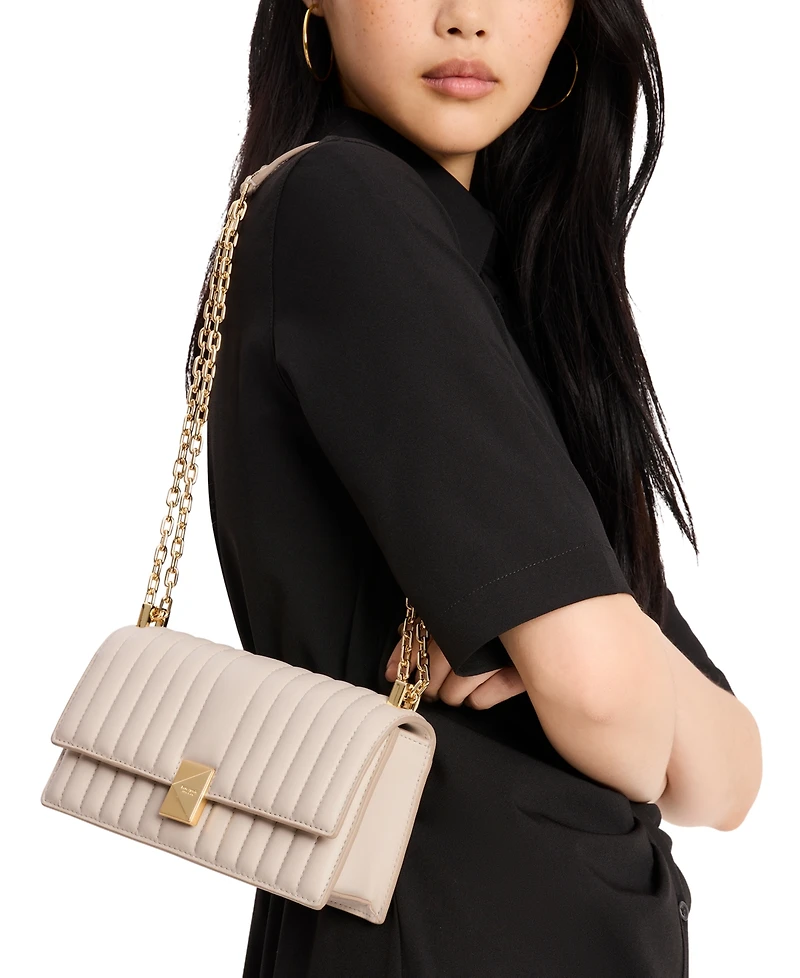 kate spade new york Deco Quilted Leather Mini Flap Chain Crossbody Bag