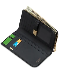 kate spade new york Deco Pebbled Leather Zip Slim Wallet